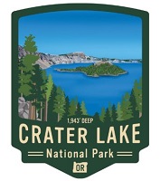   Lapel Pin Wooden - Crater Lake Made in the USA